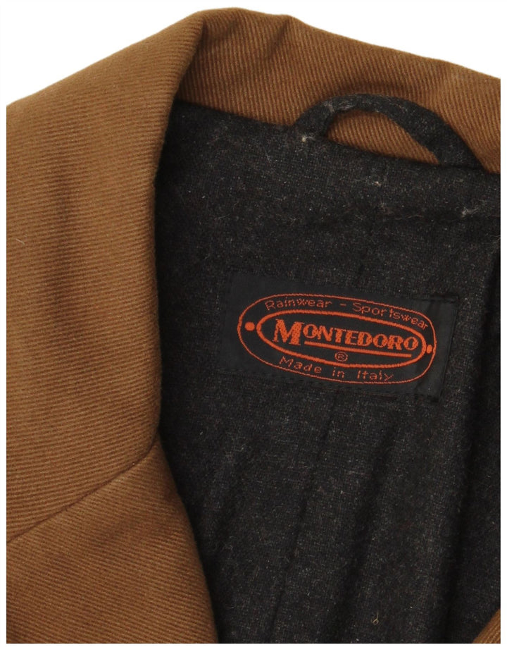 Montedoro Mens Double Breasted Coat UK 42 XL Brown