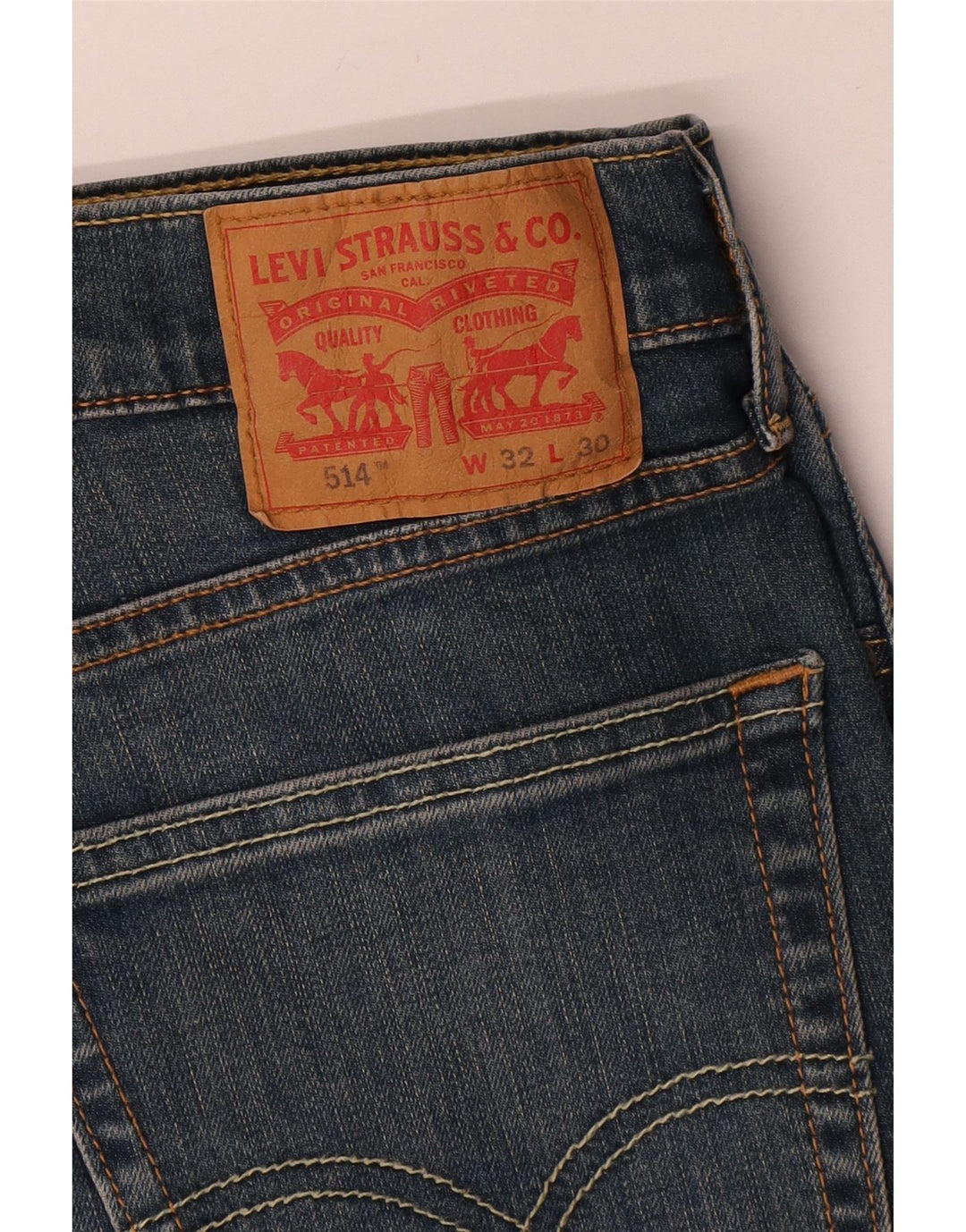 LEVI'S Mens 514 Straight Jeans W32 L30 Blue Cotton