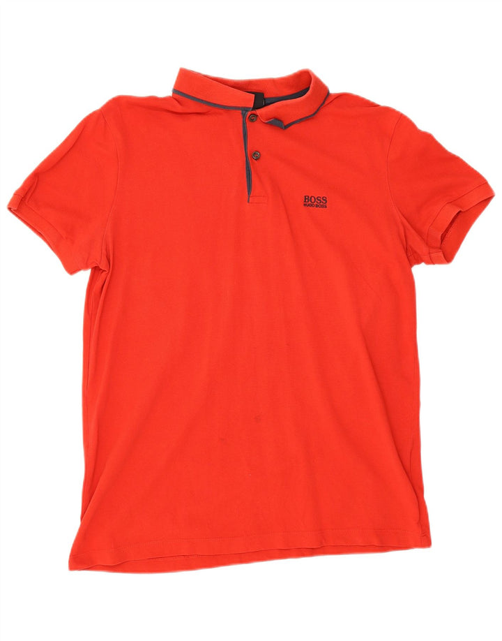 Hugo Boss Mens Regular Fit Polo Shirt Medium Red Cotton