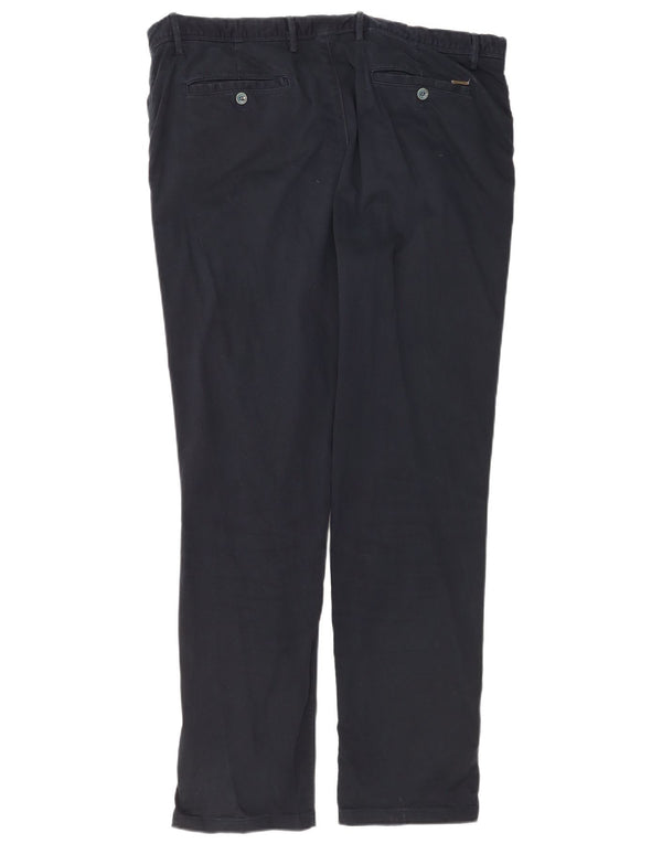 Massimo Dutti Mens Regular Fit Chino Trousers EU 48 XL W38 L32 Navy Blue