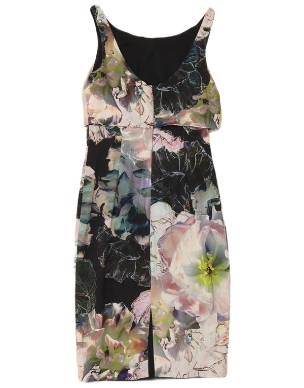 Coast Womens Sleeveless Sheath Dress UK 8 Small Multicoloured Floral Cotton