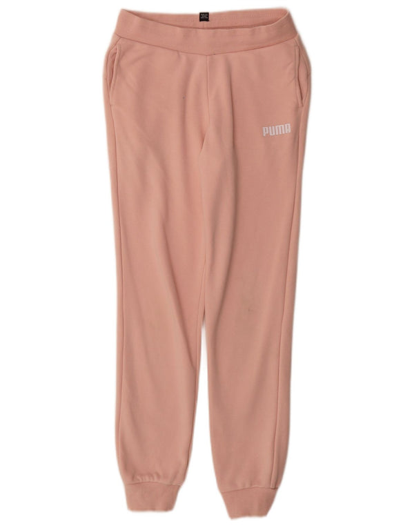 Puma Girls Tracksuit Trousers Joggers 11-12 Years  Pink Cotton