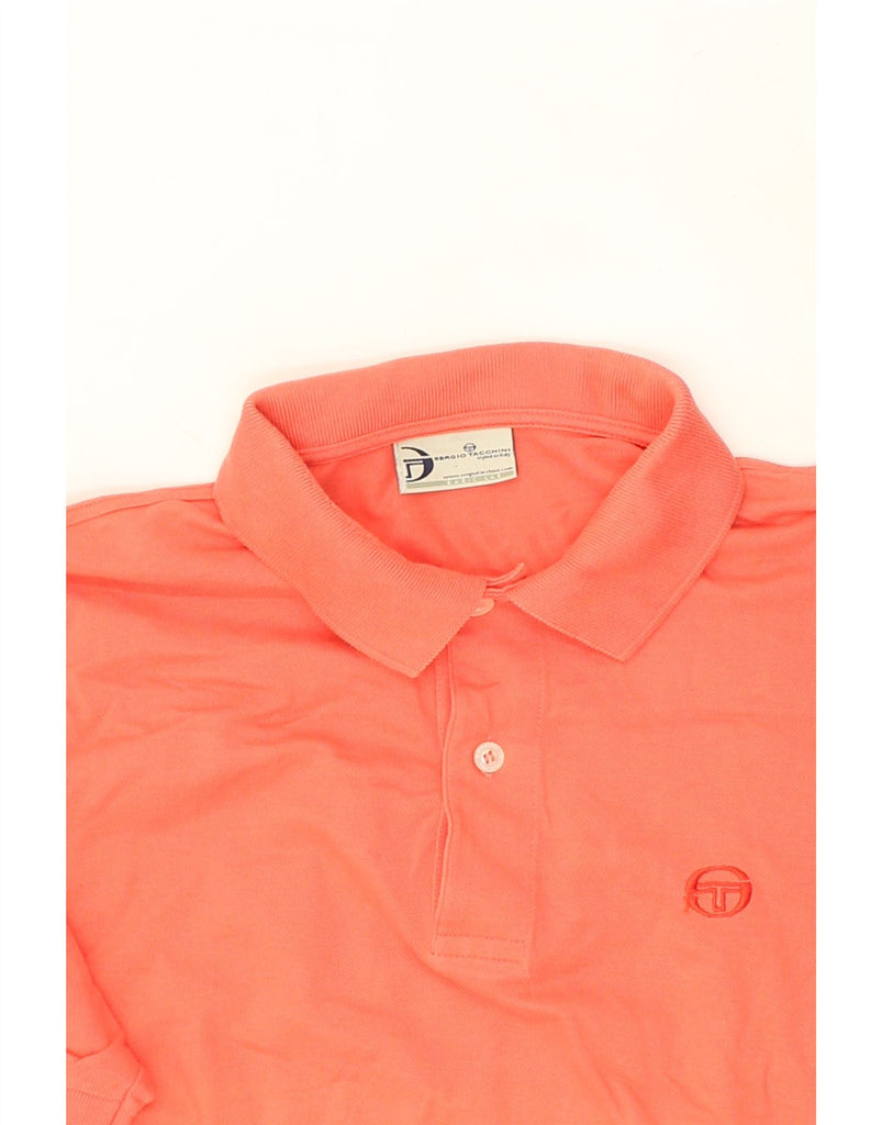 SERGIO TACCHINI Mens Polo Shirt Large Orange Cotton | Vintage Sergio Tacchini | Thrift | Second-Hand Sergio Tacchini | Used Clothing | Messina Hembry 