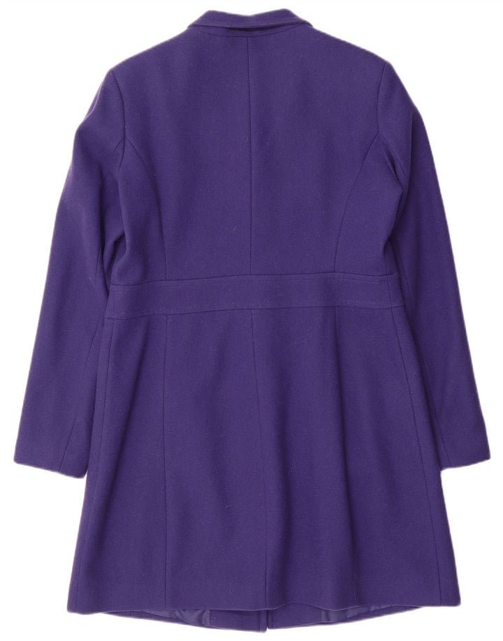Benetton Womens Overcoat UK 14 Large Purple Wool
