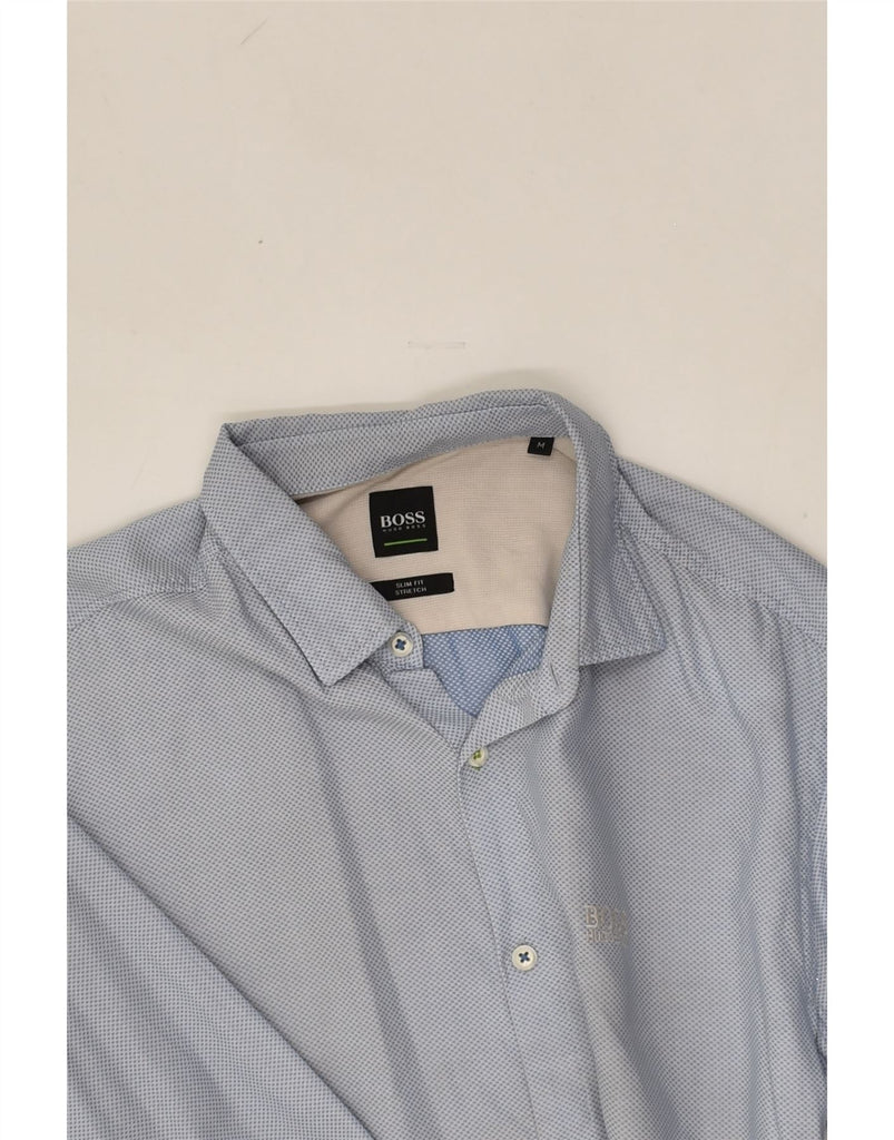 HUGO BOSS Mens Slim Fit Shirt Medium Grey Spotted Cotton | Vintage Hugo Boss | Thrift | Second-Hand Hugo Boss | Used Clothing | Messina Hembry 