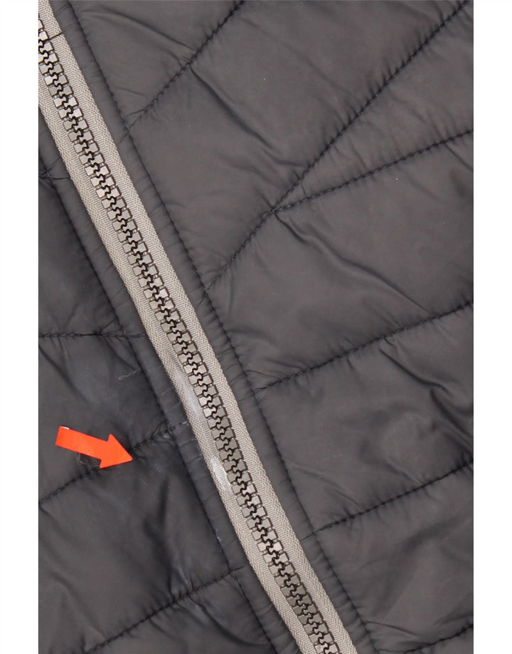 Superdry Mens Hooded Padded Jacket UK 36 Small Black Colourblock Polyester