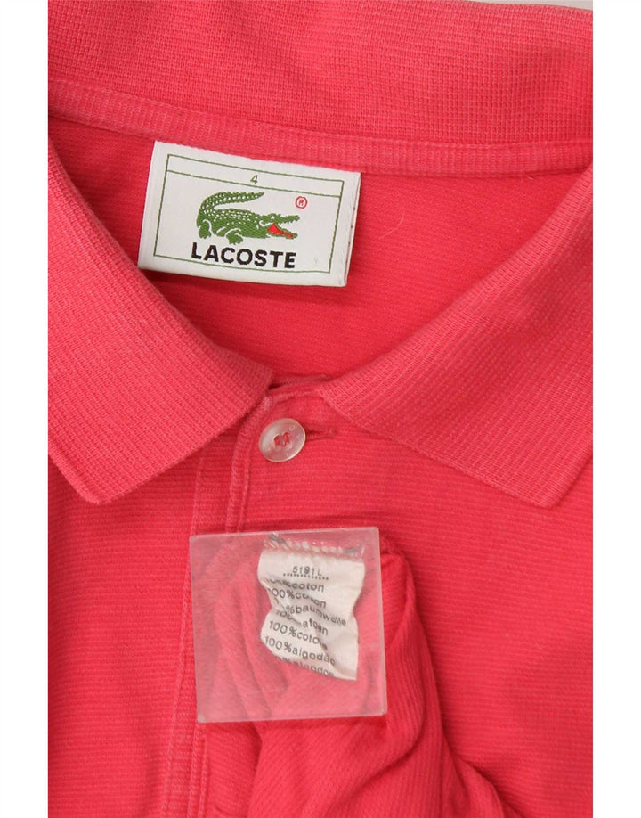Lacoste Mens Polo Shirt Size 4 Medium Pink Cotton