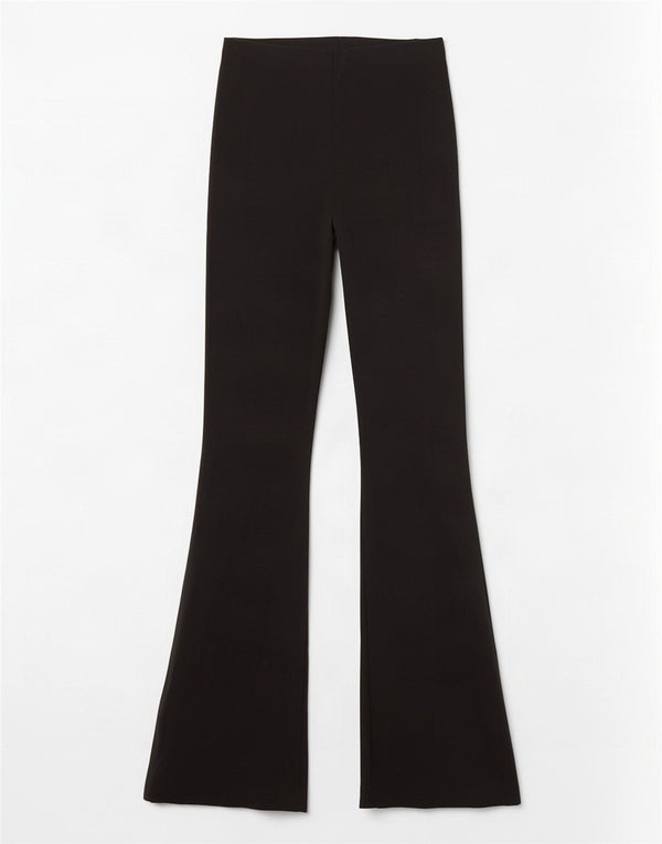 Topshop Womens Flare Casual Trousers UK 10 Small W28 L32 Black Viscose
