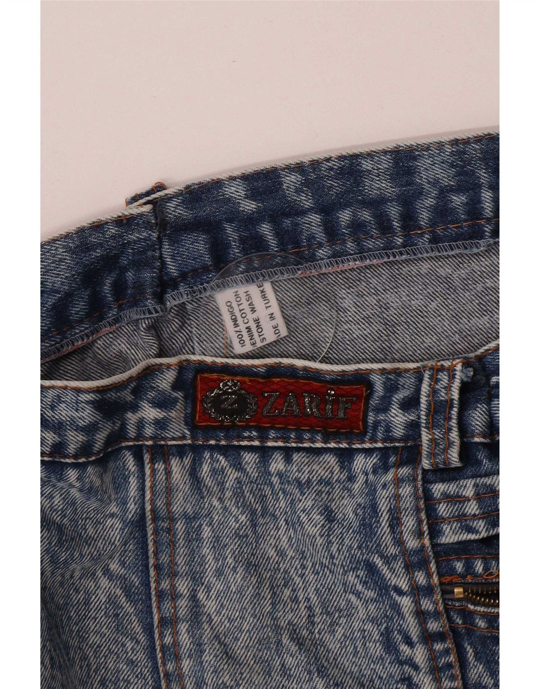 Vintage Womens Denim Skirt W36 XL Blue Cotton
