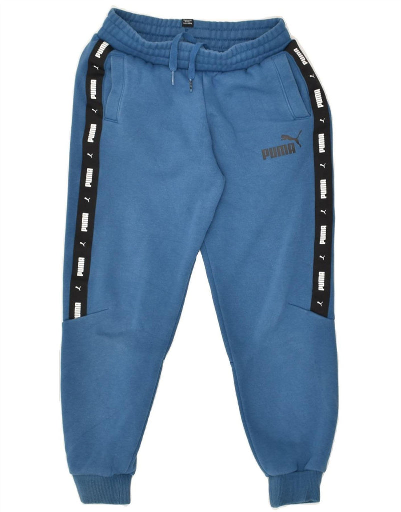 PUMA Boys Tracksuit Trousers Joggers 7-8 Years Blue Cotton | Vintage Puma | Thrift | Second-Hand Puma | Used Clothing | Messina Hembry 