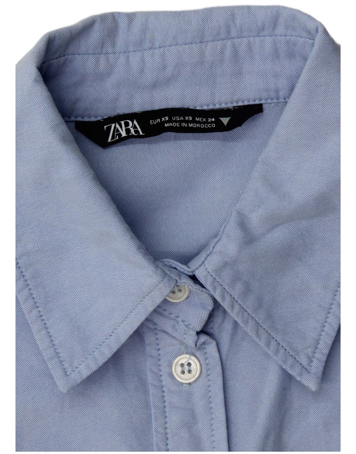 ZARA Womens Oversized Shirt UK 6 XS Blue
