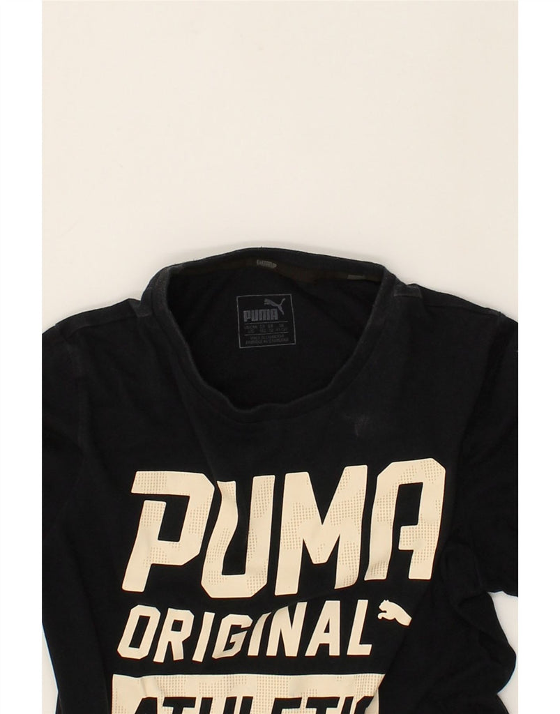 PUMA Boys Graphic T-Shirt Top 11-12 Years Black Cotton | Vintage Puma | Thrift | Second-Hand Puma | Used Clothing | Messina Hembry 