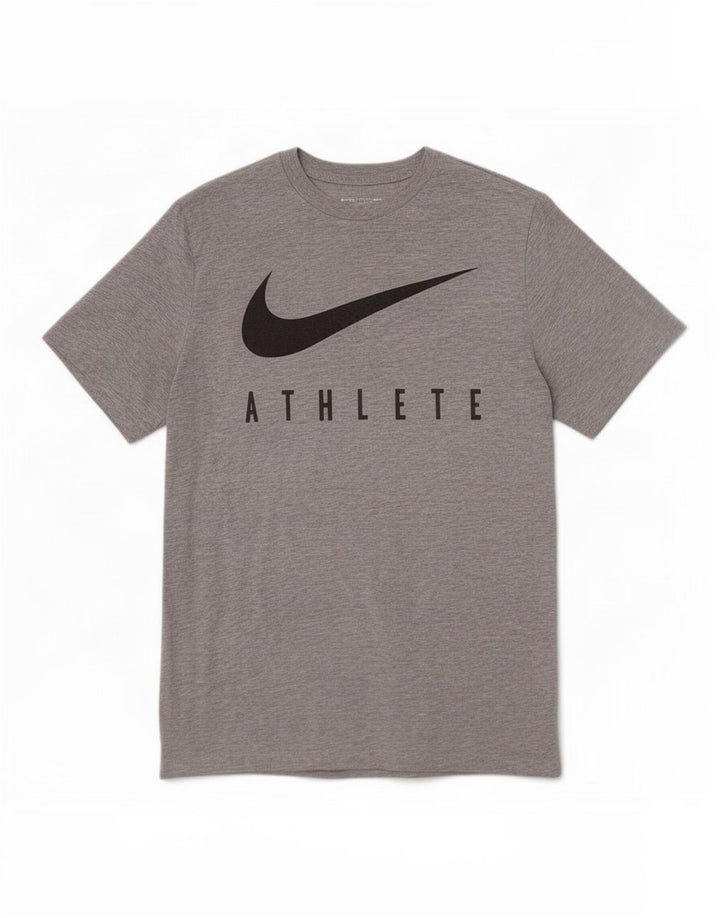 Nike Mens Dri Fit Graphic T-Shirt Top Medium Grey Flecked Polyester