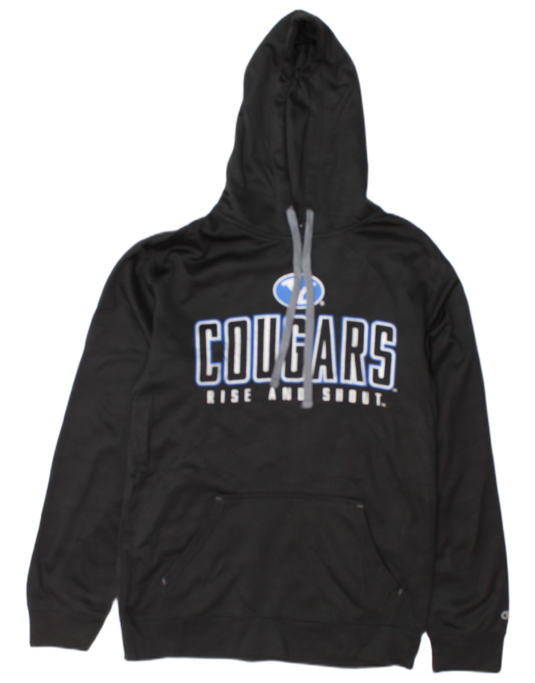 Champion Mens Cougars Graphic Hoodie Jumper Small Black Polyester