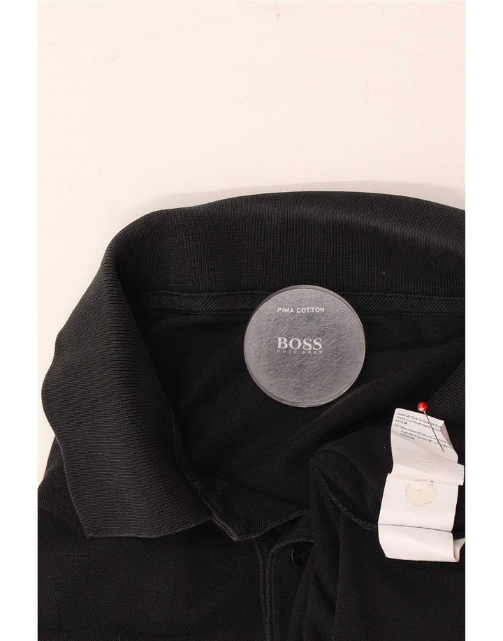 Hugo Boss Mens Polo Shirt Large Black Cotton