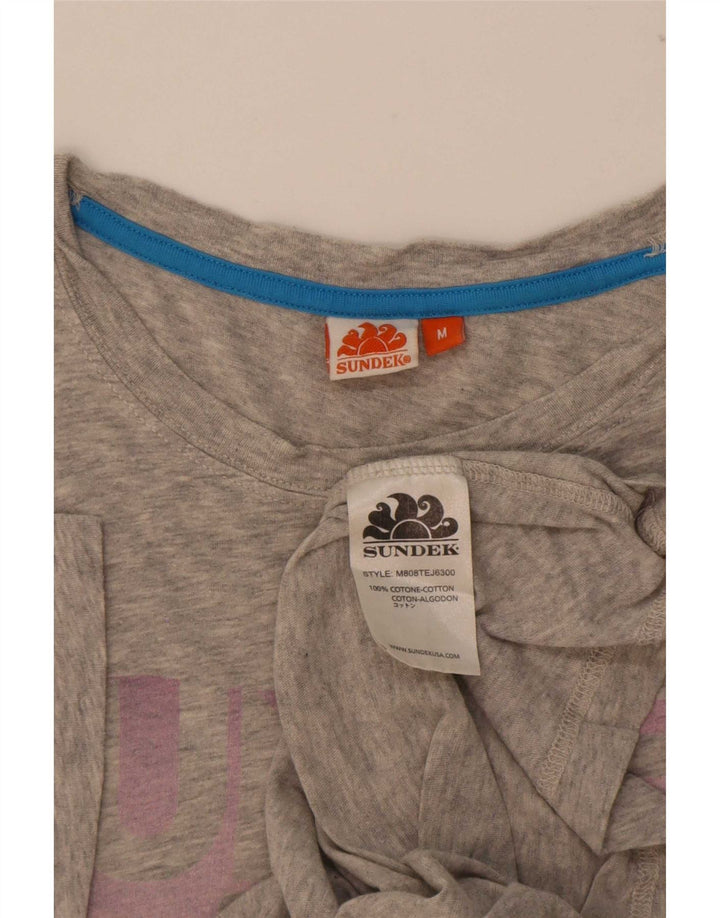 Sundek Womens Graphic T-Shirt Top UK 14 Medium Grey Flecked