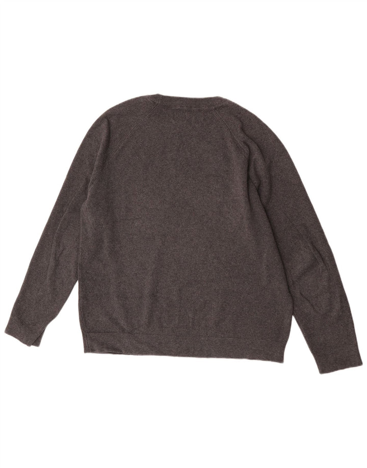 Zara Mens Crew Neck Jumper Sweater Large Grey Flecked Cotton