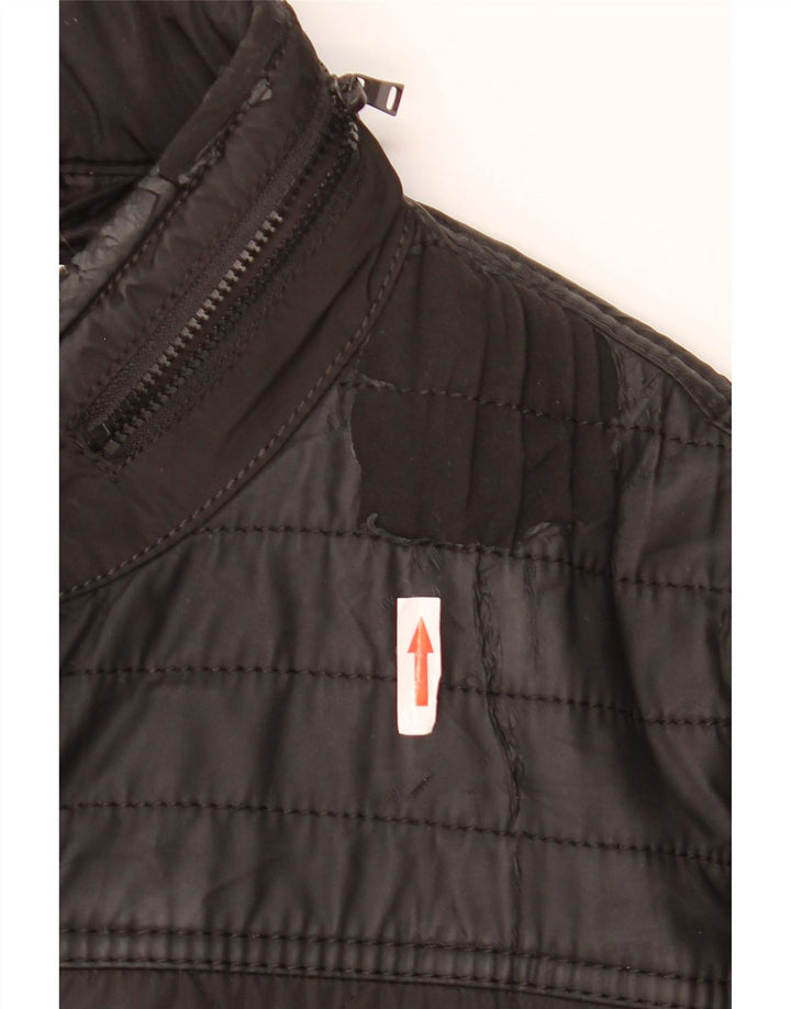 ZARA Mens Hooded Quilted Jacket UK 38 Medium Black