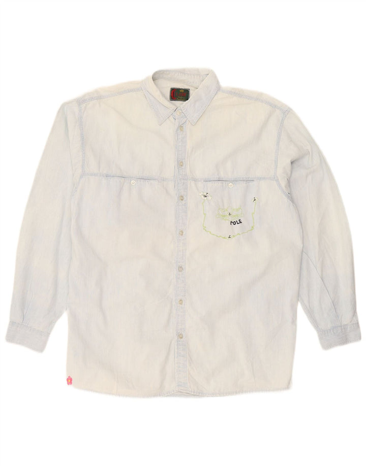 CLARK Mens Shirt Large Blue