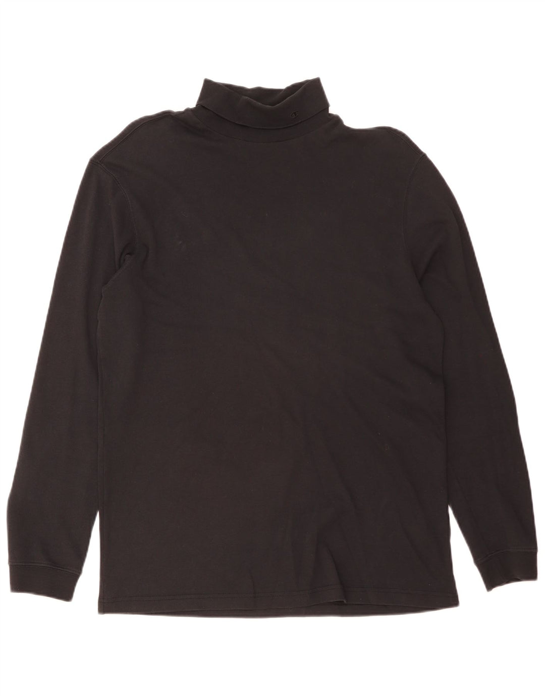 Champion Mens Roll Neck Top Long Sleeve XL Black Cotton