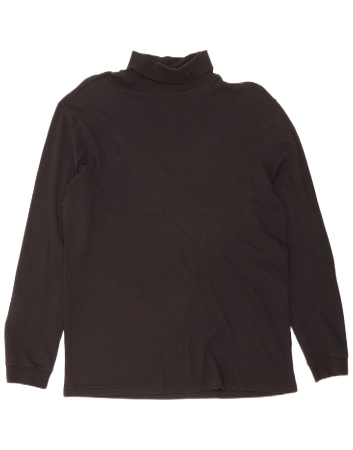Champion Mens Roll Neck Top Long Sleeve XL Black Cotton