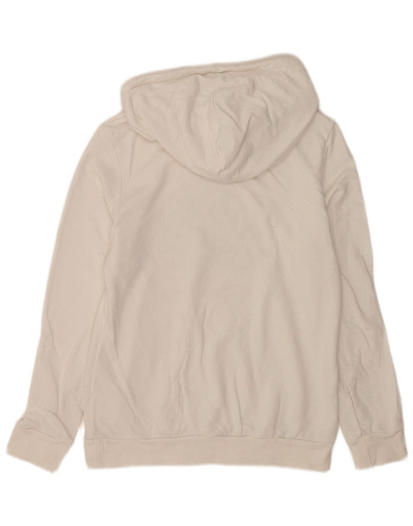 Adidas Womens Graphic Hoodie Jumper UK 8/10 Small White Cotton