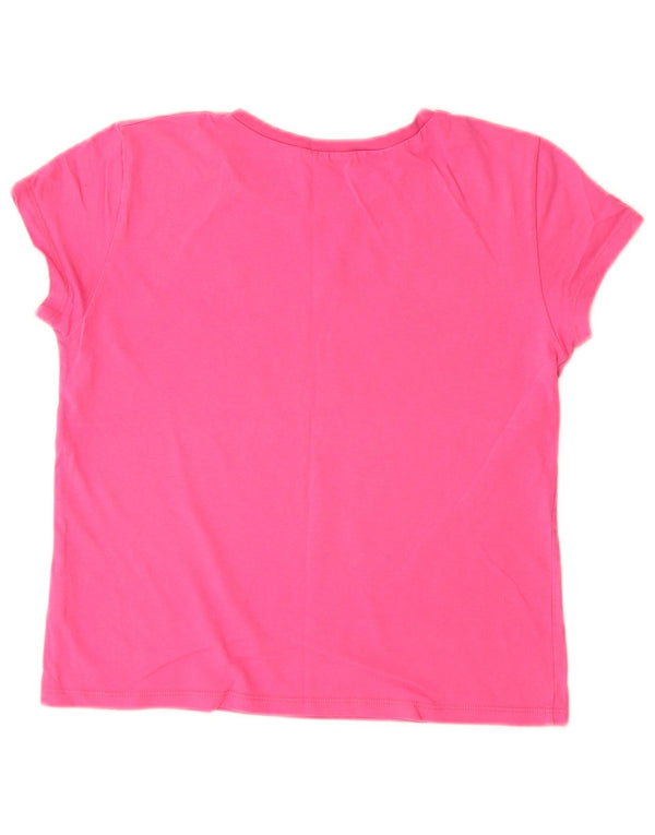 Benetton Girls Graphic T-Shirt Top 10-11 Years XL Pink Cotton