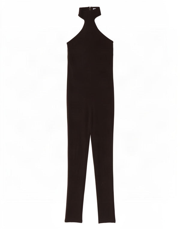 Zara Womens Sleeveless Jumpsuit UK 12 Medium Black