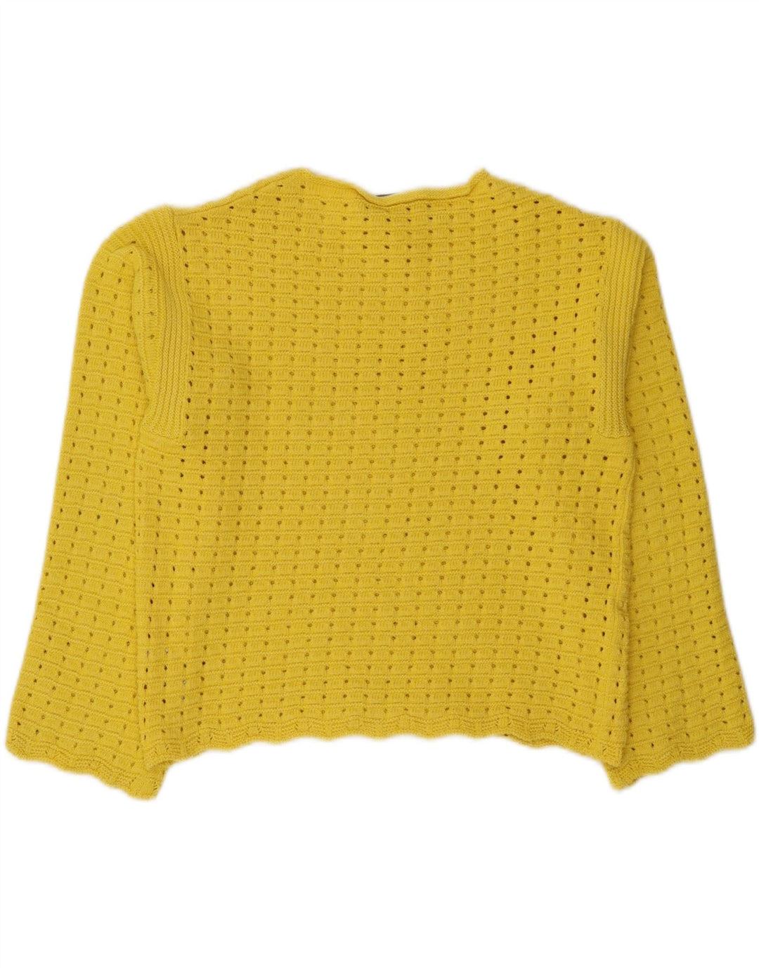 Marks & Spencer Womens Crop Boat Neck Jumper Sweater UK 14 Medium Yellow