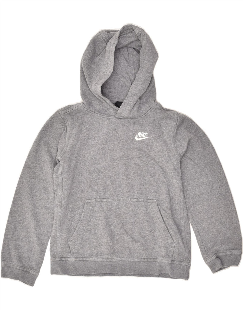 NIKE Boys Hoodie Jumper 10-11 Years Medium Grey | Vintage Nike | Thrift | Second-Hand Nike | Used Clothing | Messina Hembry 