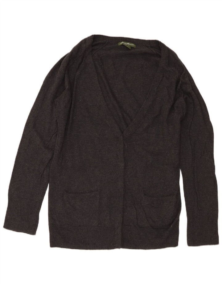 Eddie Bauer Womens Cardigan Sweater UK 16 Large Grey Cotton