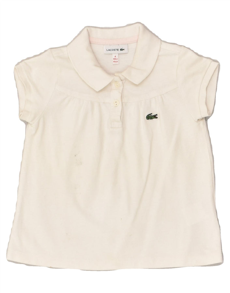 LACOSTE Girls Polo Shirt 3-4 Years White Cotton | Vintage Lacoste | Thrift | Second-Hand Lacoste | Used Clothing | Messina Hembry 
