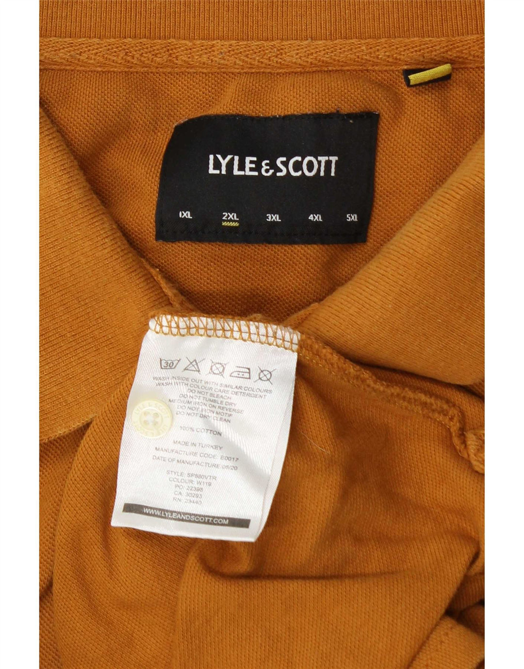 Lyle & Scott Mens Polo Shirt 2XL Orange Cotton