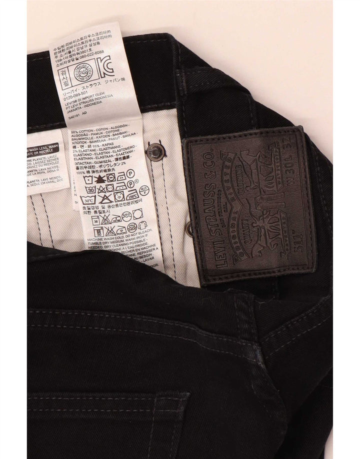 Levi's Mens Slim Jeans W30 L32 Black Cotton