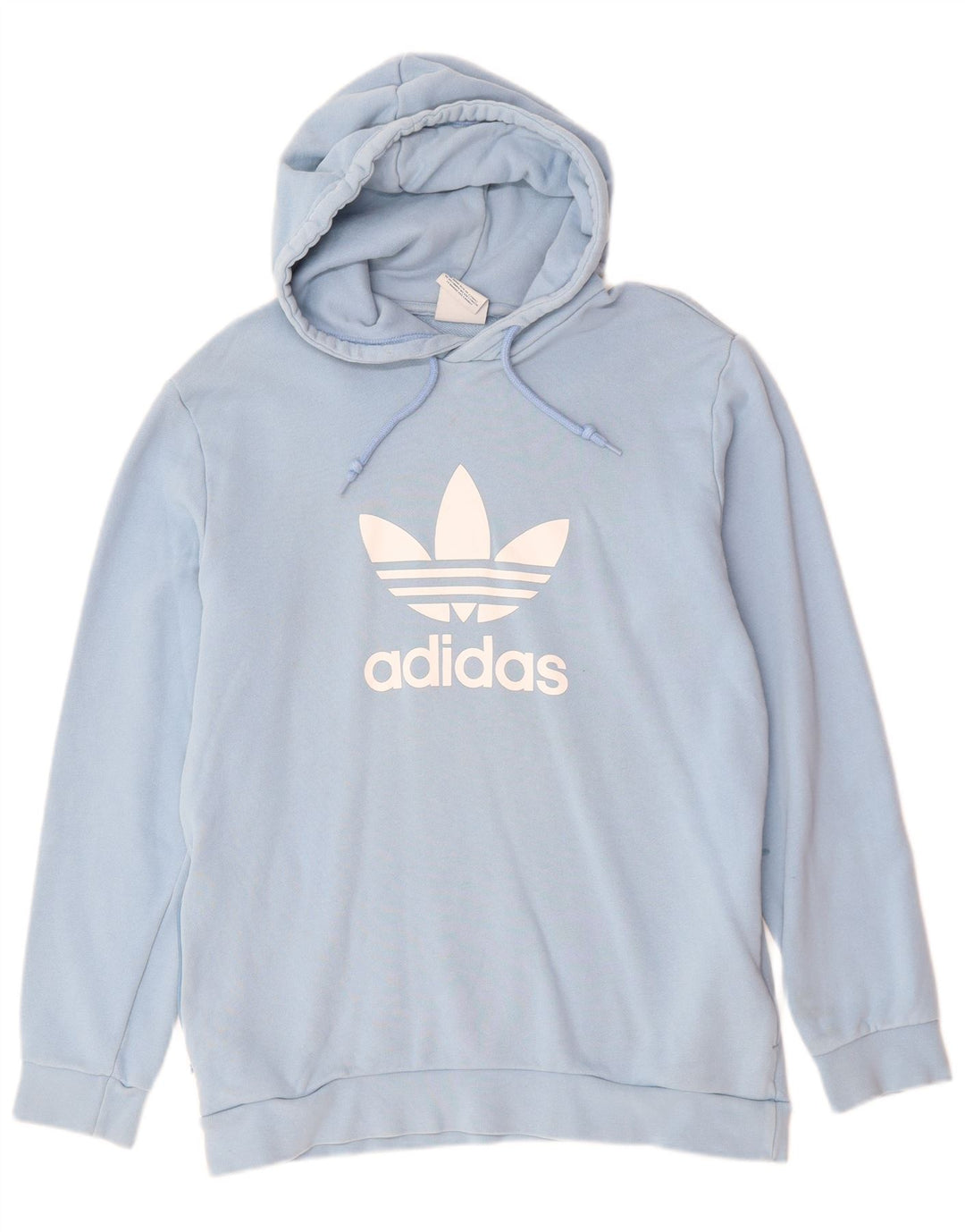 ADIDAS Mens Graphic Hoodie Jumper Medium Blue Cotton
