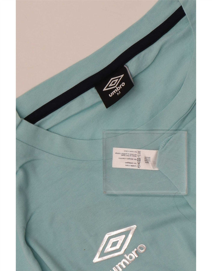 Umbro Womens T-Shirt Top UK 14 Medium Blue Cotton
