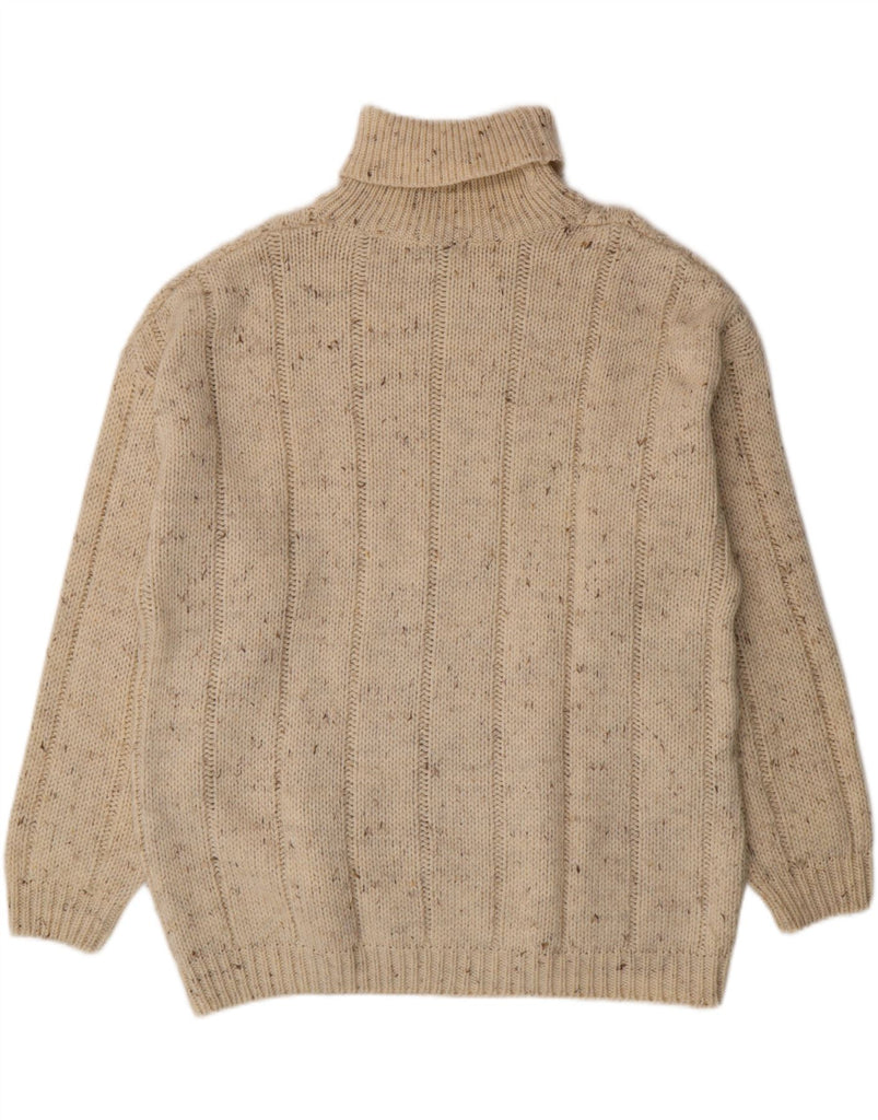 TOM TINO Mens Roll Neck Jumper Sweater IT 56 XL Beige Flecked Polyacrylic Vintage Tom Tino and Second-Hand Tom Tino from Messina Hembry 