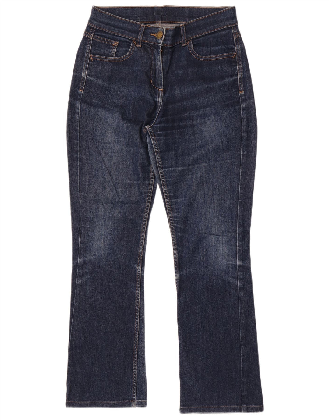 Marks & Spencer Womens Bootcut Jeans UK 8 Small W28 L28 Navy Blue Cotton