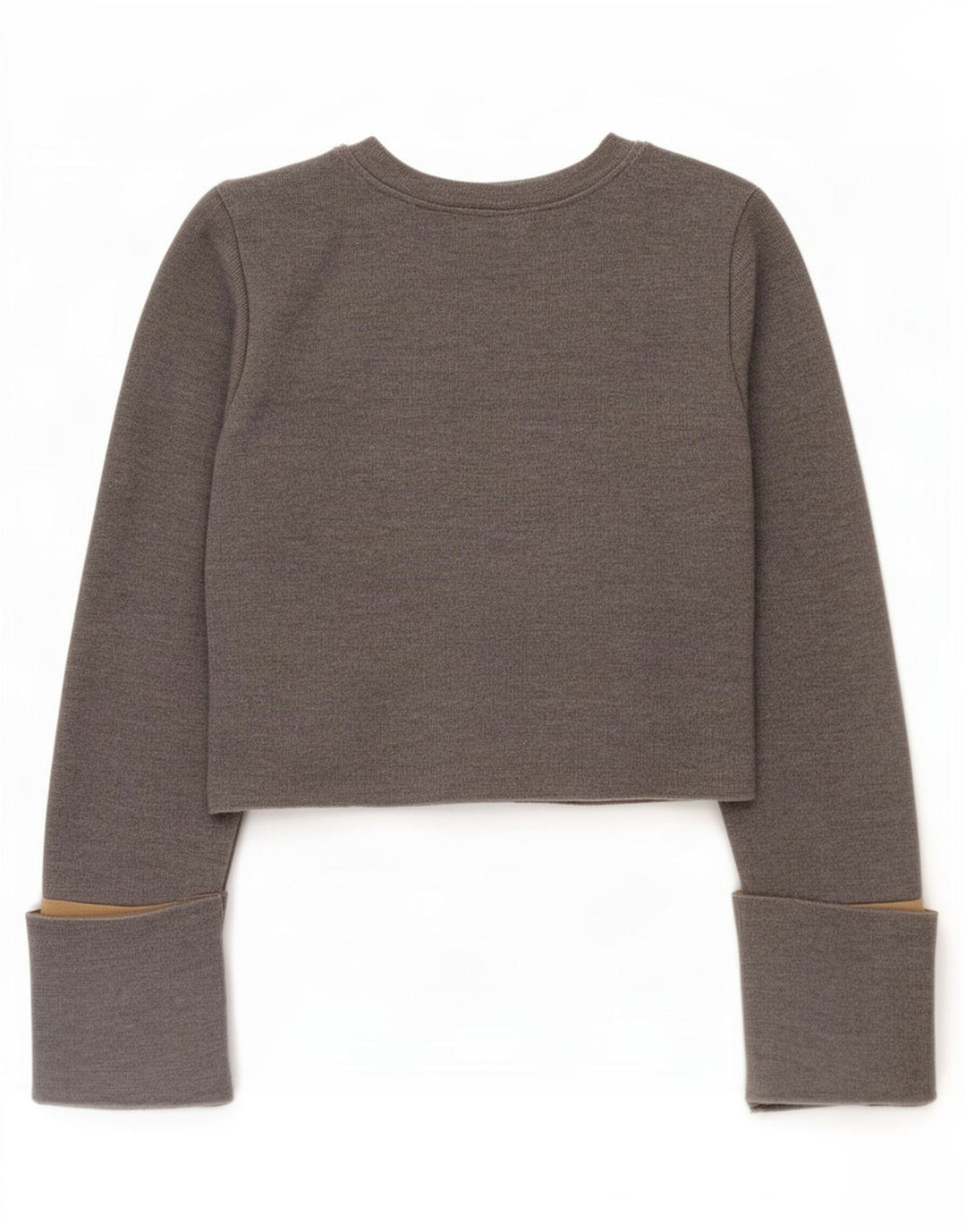 Zara Womens Crop Top Long Sleeve UK 10 Small Grey