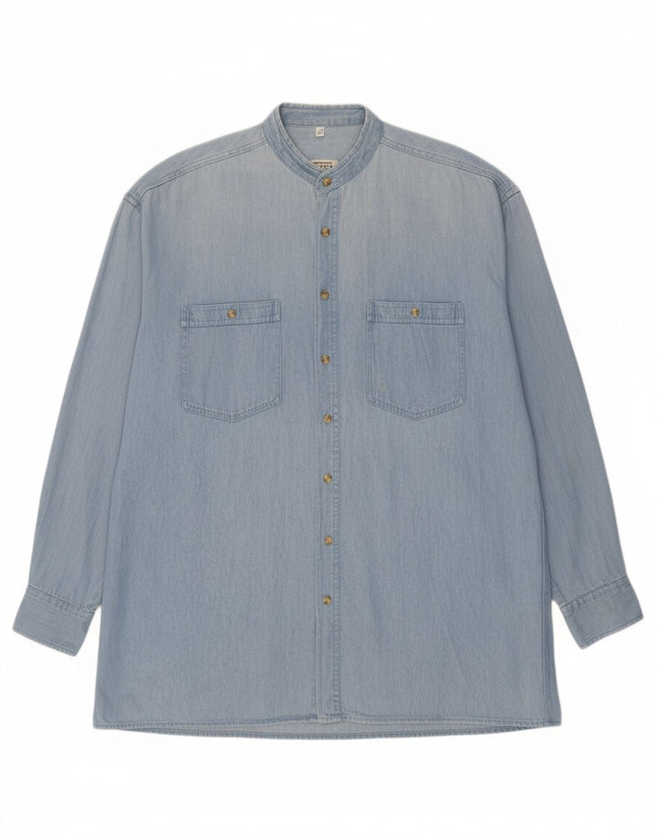VINTAGE Mens Denim Shirt Size 41/42 Large Blue Vintage Vintage and Second-Hand Vintage from Messina Hembry 
