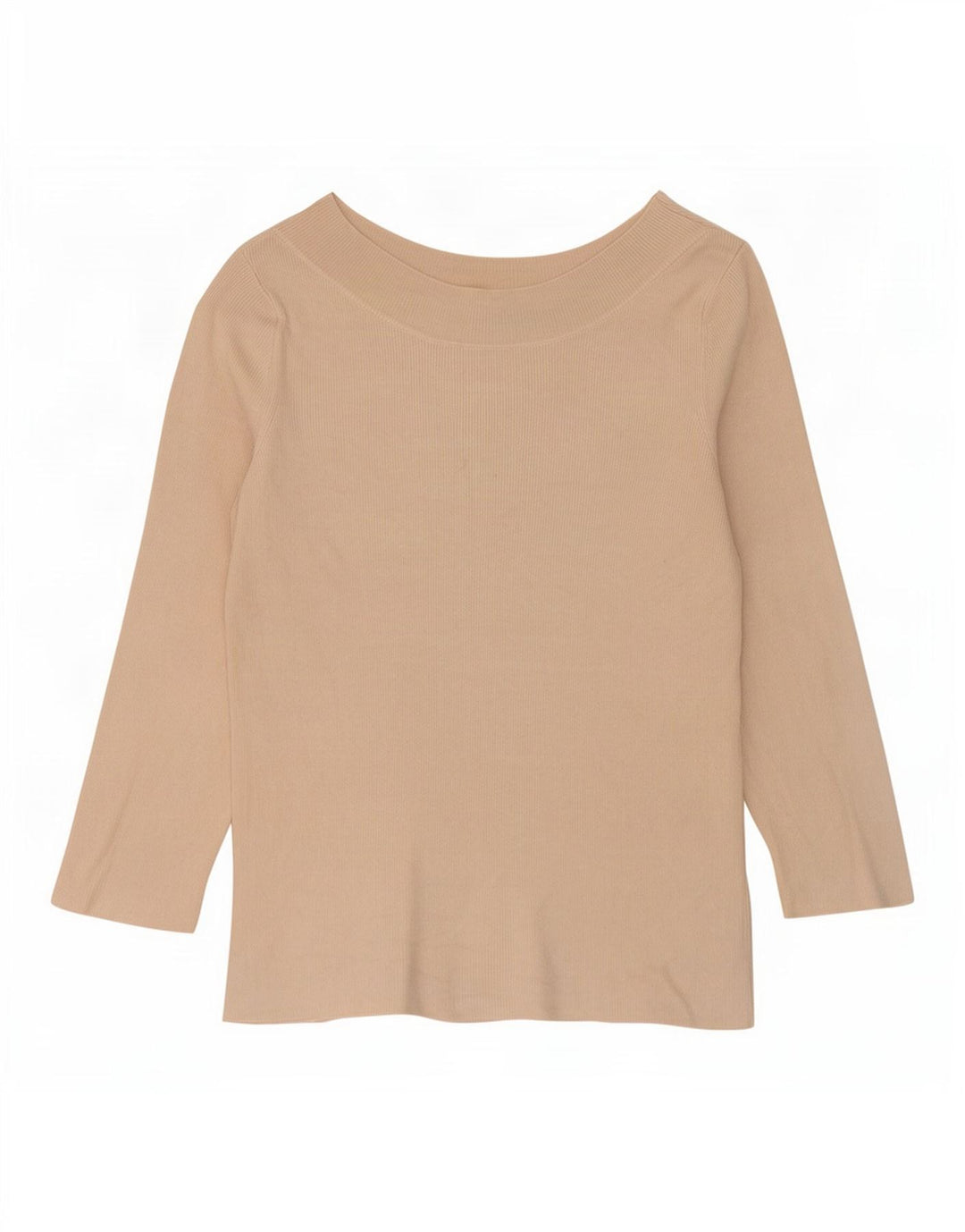 Oasis Womens Crop Top 3/4 Sleeve UK 12 Medium Beige Viscose