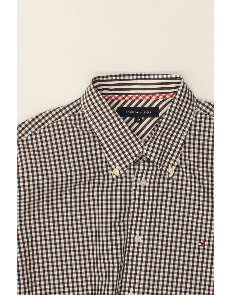 TOMMY HILFIGER Mens Shirt XL Black Gingham Cotton | Vintage Tommy Hilfiger | Thrift | Second-Hand Tommy Hilfiger | Used Clothing | Messina Hembry 