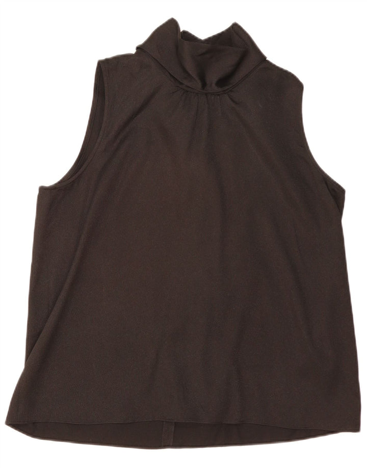 DKNY Womens Sleeveless Blouse Top UK 18 XL Black Polyester