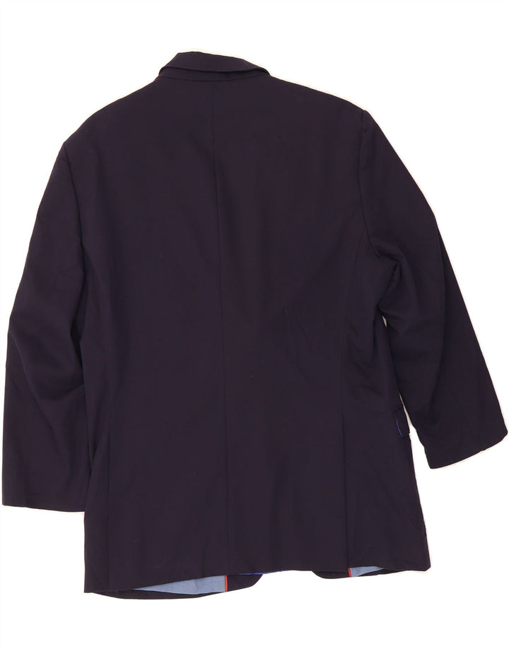 ZARA Mens 2 Button Blazer Jacket EU 54 XL Navy Blue Polyester Vintage Zara and Second-Hand Zara from Messina Hembry 