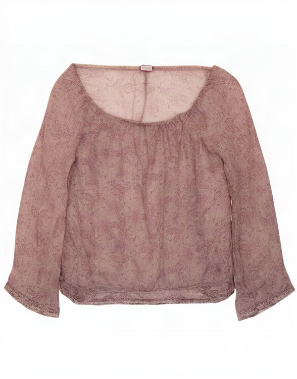 Max & Co. Womens Long Sleeve Off Shoulder Top UK 12 Medium Purple Floral