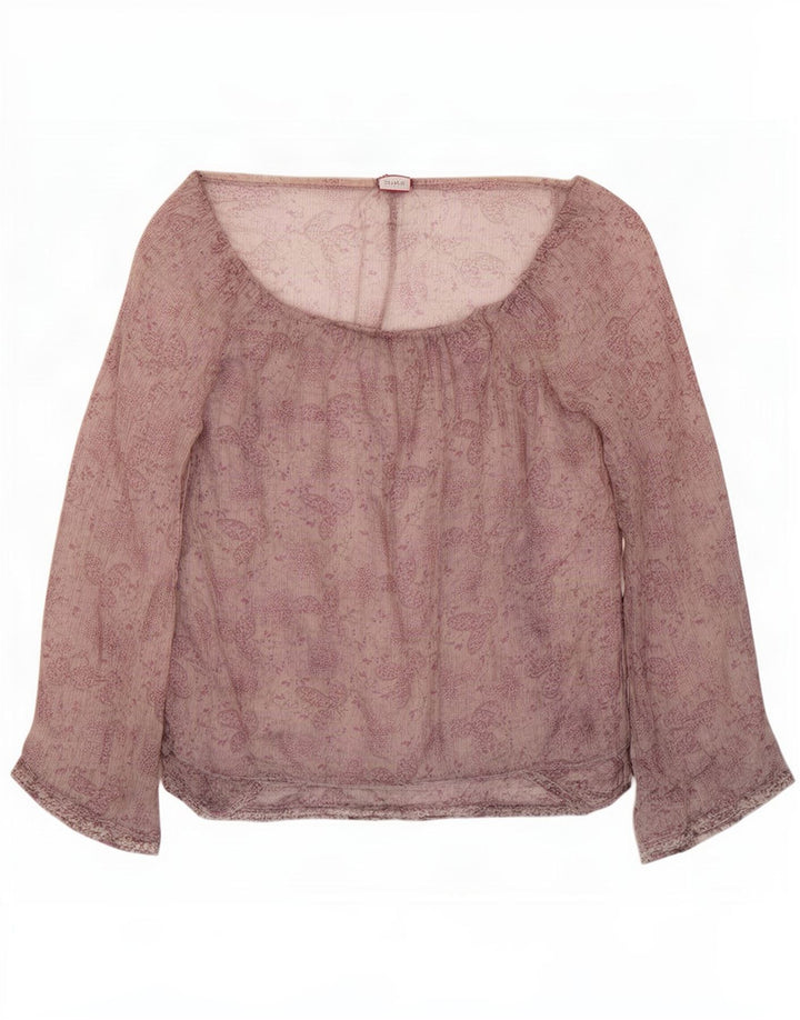Max & Co. Womens Long Sleeve Off Shoulder Top UK 12 Medium Purple Floral