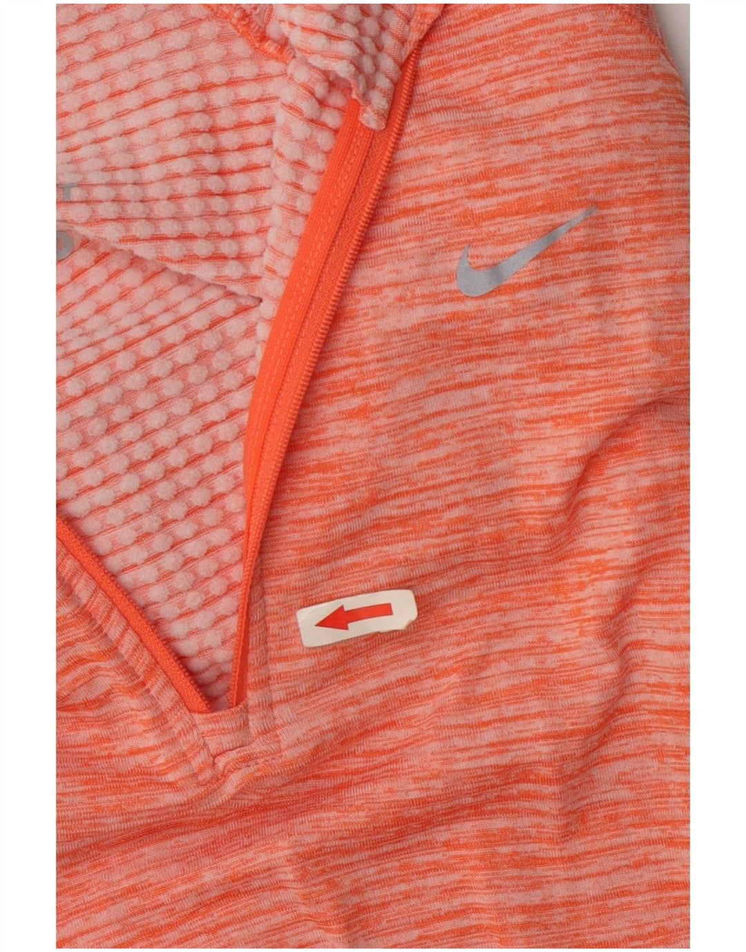 Nike Womens Dri Fit Pullover Tracksuit Top UK 14 Medium Orange Flecked