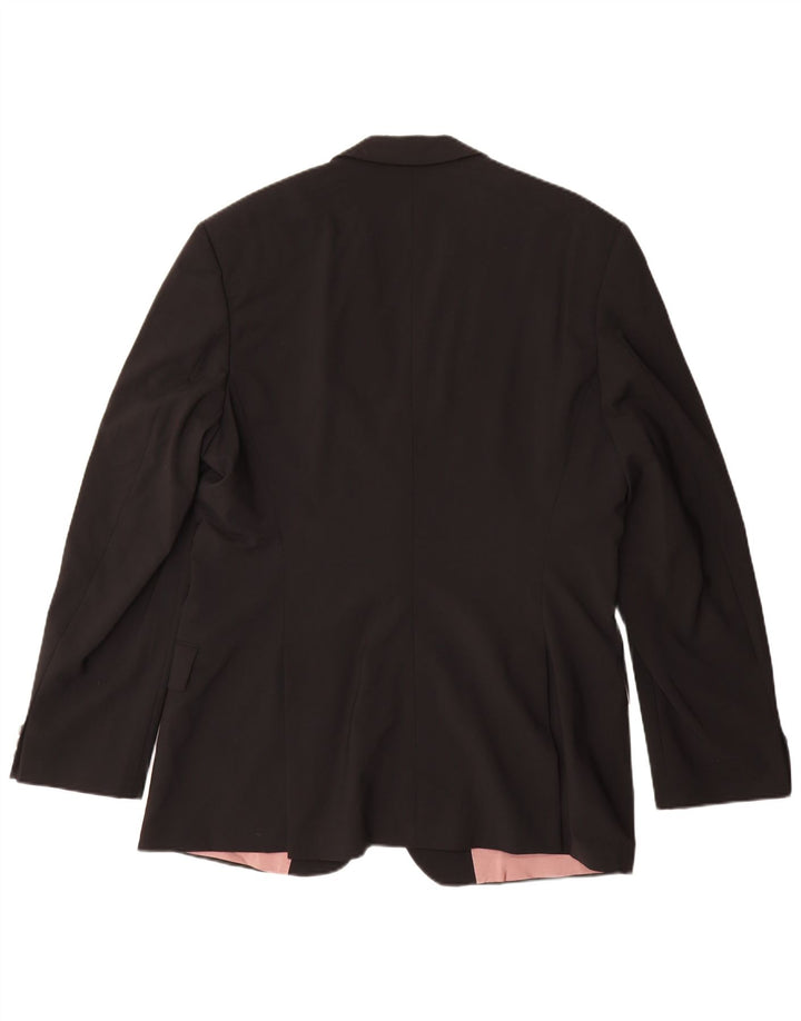 Hugo Boss Mens 2 Button Blazer Jacket US 46 3XL Black Wool
