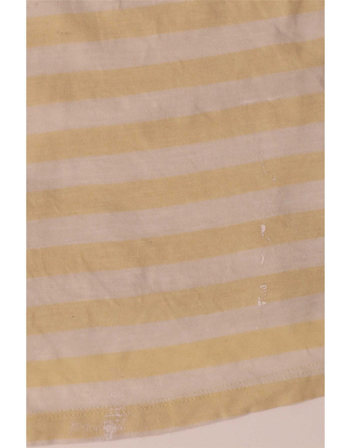 Jack & Jones Mens T-Shirt Top Medium Yellow Striped Cotton