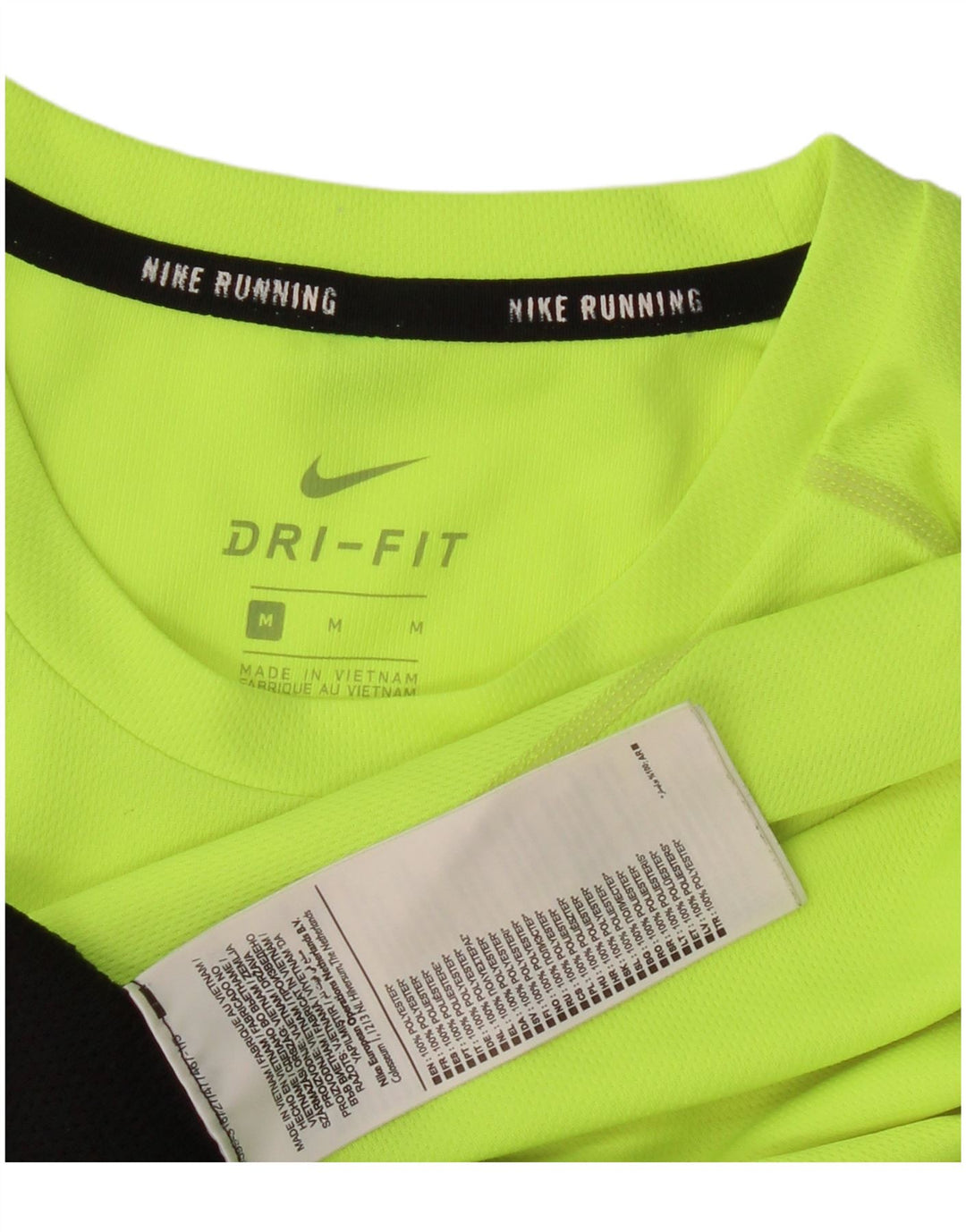 Nike Mens Dri Fit Top Long Sleeve Medium Green Colourblock Polyester